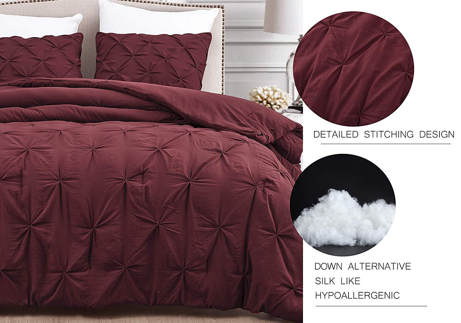 Comforter Set Wholesale Mari stonewashed Pinch Pleat Bed Cover Super