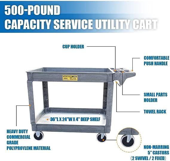 Service Utility Cart 36'' x 24'' x 32