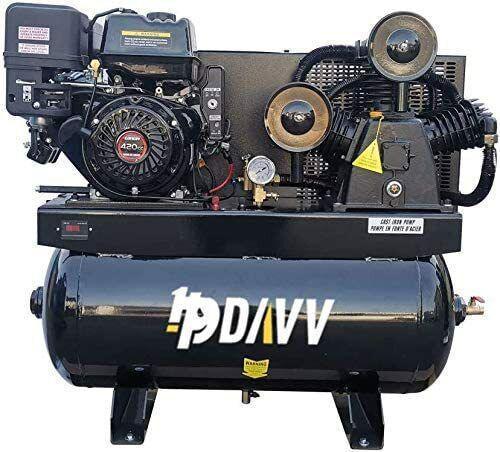 13HP Gas Engine Piston Portable Air Compressor 180PSI 24CFM 30Gallons ...